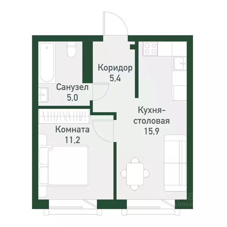 1-к кв. Челябинская область, Челябинский городской округ, пос. ... - Фото 1