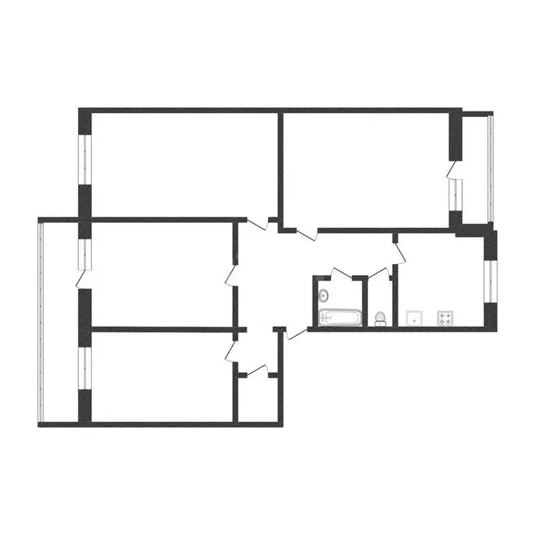 4-комнатная квартира: Курган, Школьная улица, 68 (75.8 м) - Фото 0