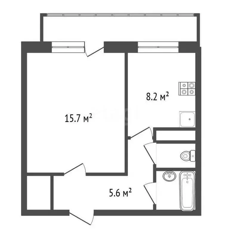 1-комнатная квартира: деревня Кривское, Центральная улица, 16 (35 м) - Фото 0