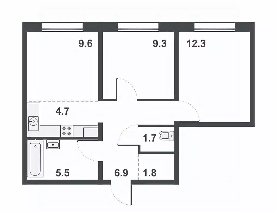 3-к кв. Кировская область, Киров бул. Прибрежный, 6 (51.8 м) - Фото 0