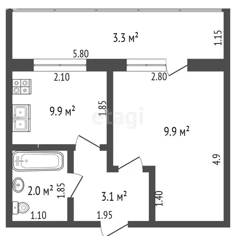 1-комнатная квартира: Геленджик, улица Свердлова, 8 (19.5 м) - Фото 0