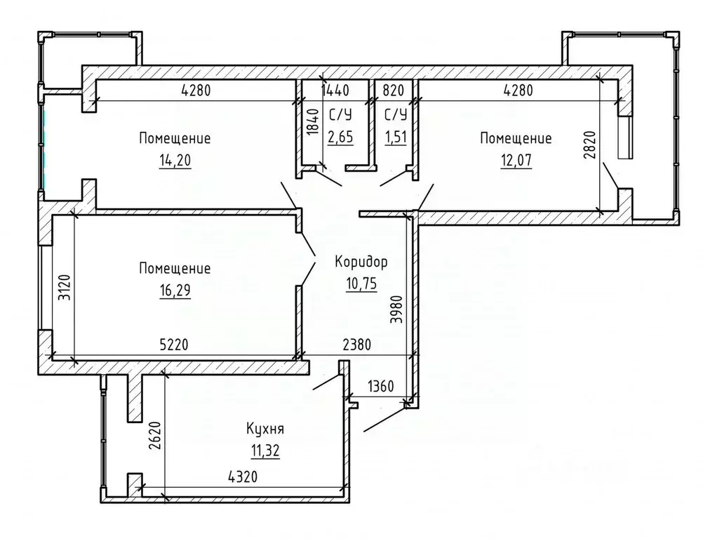 3-к кв. Кабардино-Балкария, Нальчик ул. Шогенова (75.0 м) - Фото 2