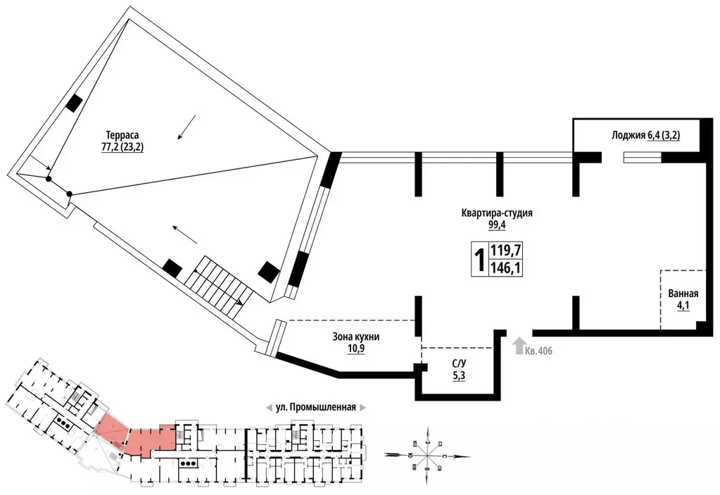 1-к кв. Алтайский край, Барнаул Промышленная ул., 10 (146.0 м) - Фото 1