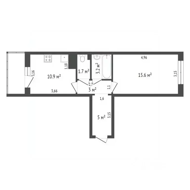 1-к кв. Красноярский край, Красноярск Северный мкр, ул. Мате Залки, 11 ... - Фото 2