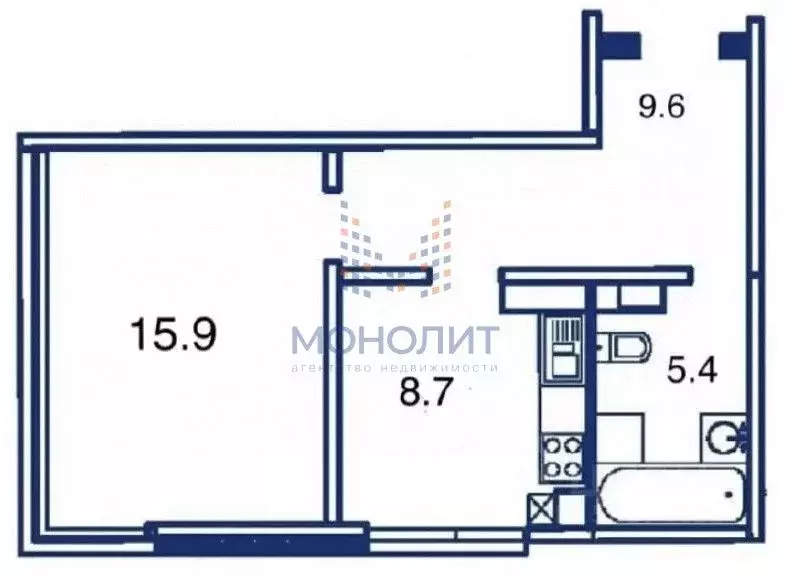 1-к кв. Московская область, Истра муниципальный округ, д. Черная ул. ... - Фото 2