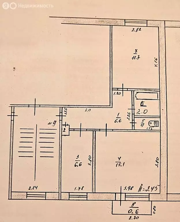 2-комнатная квартира: Средняя Ахтуба, Октябрьская улица, 84 (43.3 м) - Фото 2