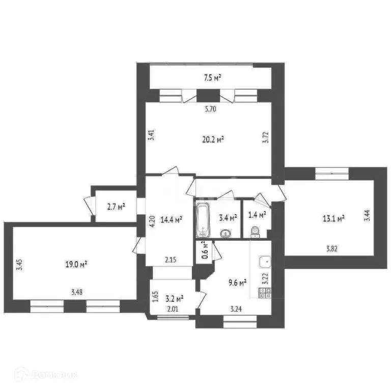 Продаётся 3-к квартира, 87.6 м - Фото 0