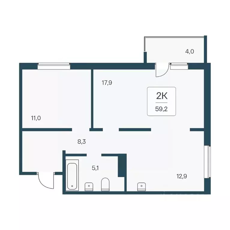 2-к кв. Новосибирская область, Новосибирск Кедровая ул., 80/3 (59.2 м) - Фото 0