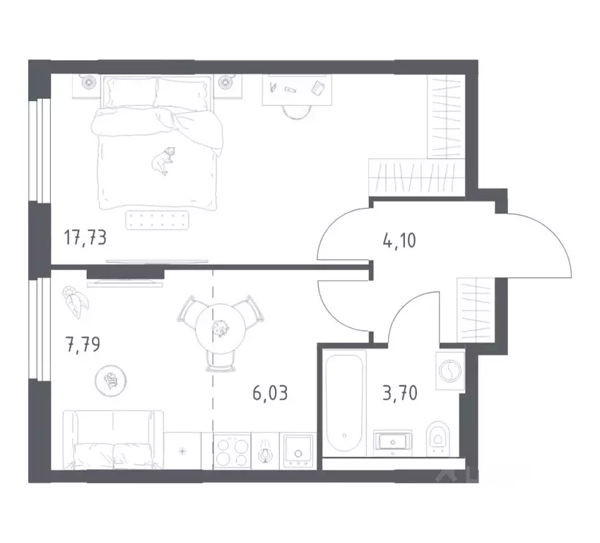 1-к кв. Башкортостан, Уфа ул. Минигали Губайдуллина, 8к9 (39.35 м) - Фото 1