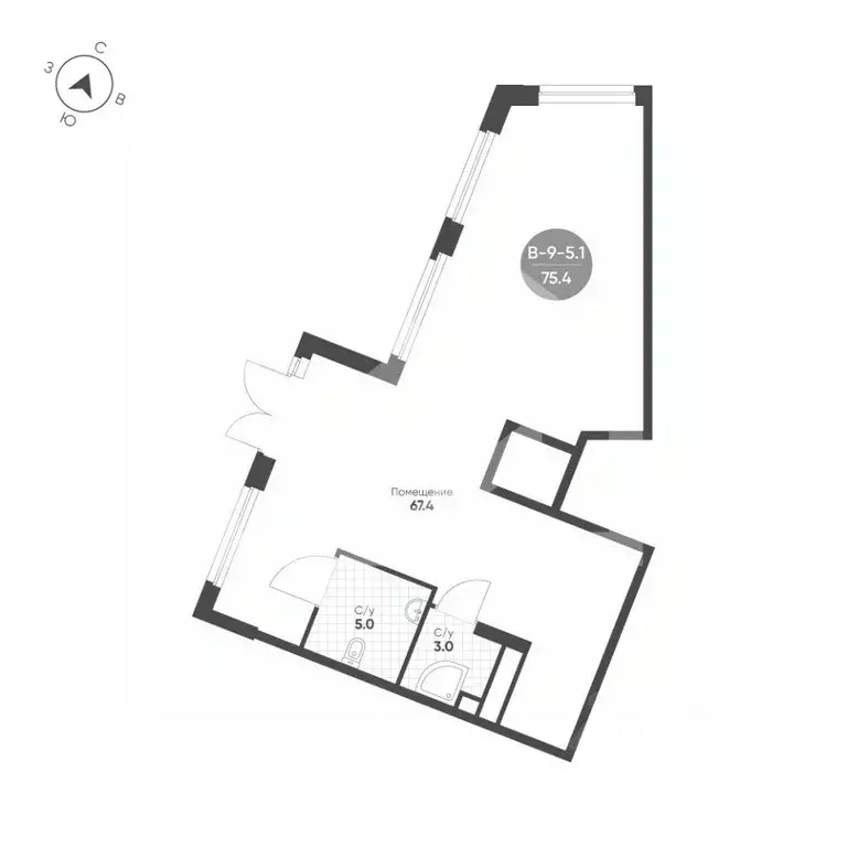 Помещение свободного назначения в Москва 4-я оч., Шагал жилой ... - Фото 2