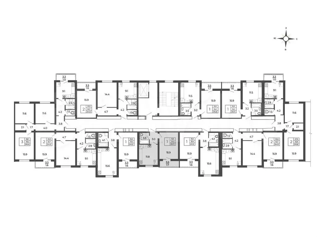 1-к. квартира, 35,7 м, 3/5 эт. - Фото 1