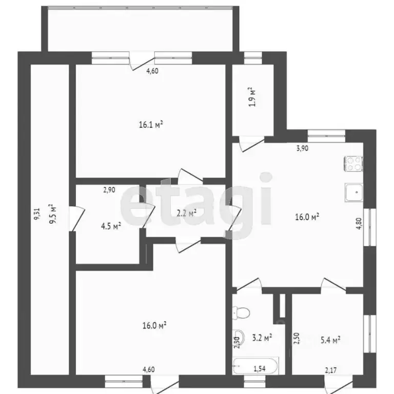 2-к кв. Крым, Симферополь ул. Толбухина (68.0 м) - Фото 2