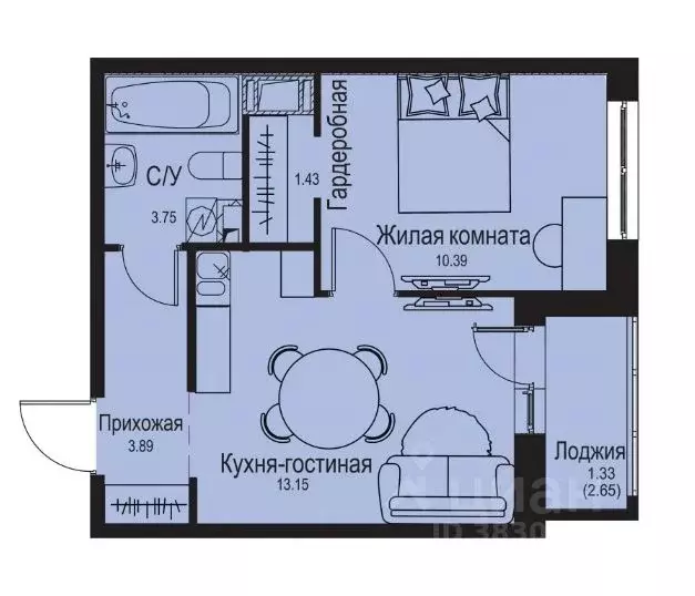 1-к кв. Ленинградская область, Всеволожский район, Заневское городское ... - Фото 0