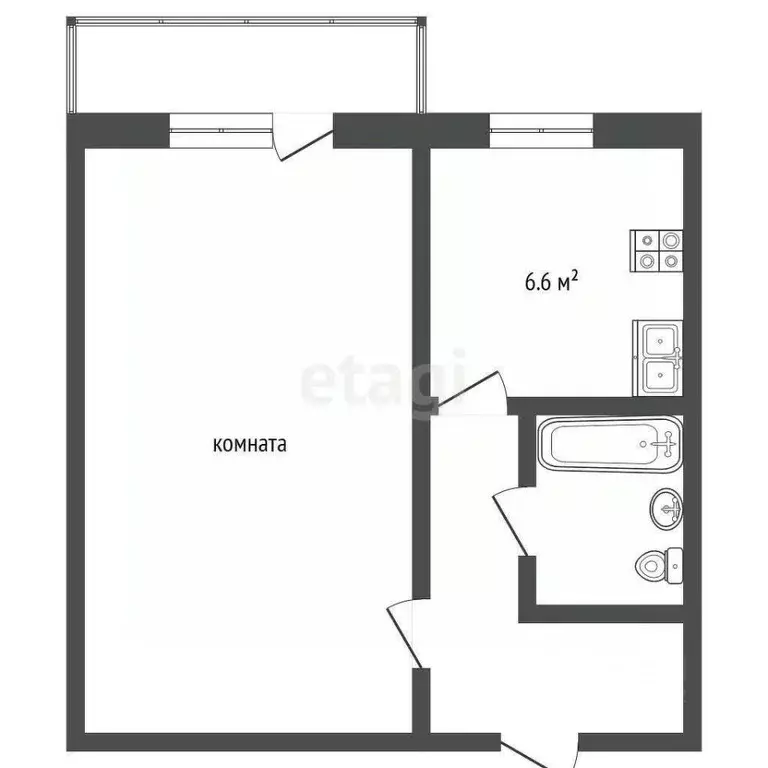 1-к кв. Московская область, Коломна Огородная ул., 93 (33.0 м) - Фото 0