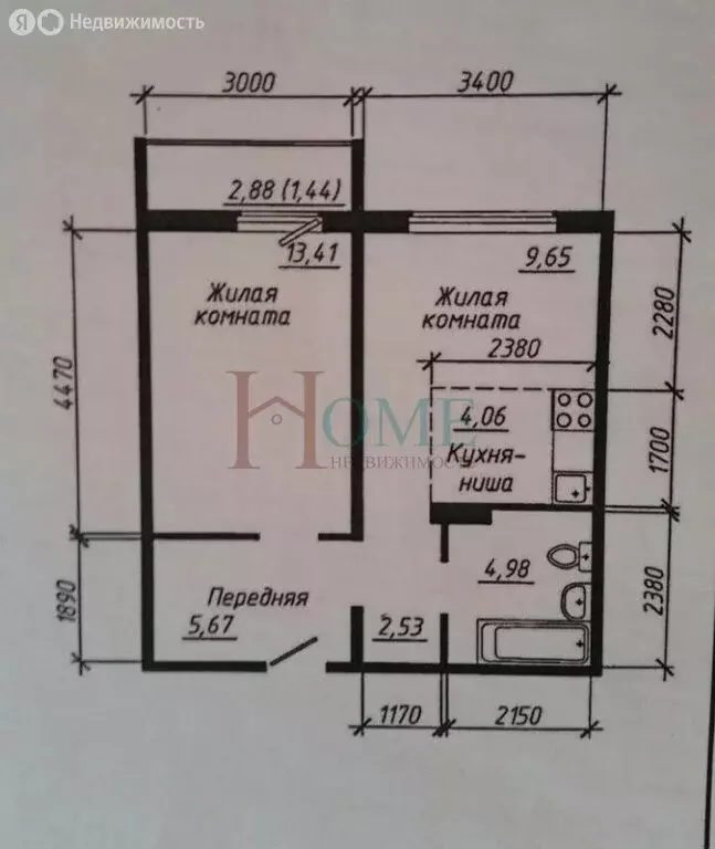 2-комнатная квартира: Новосибирск, улица Забалуева, 90 (40 м) - Фото 0