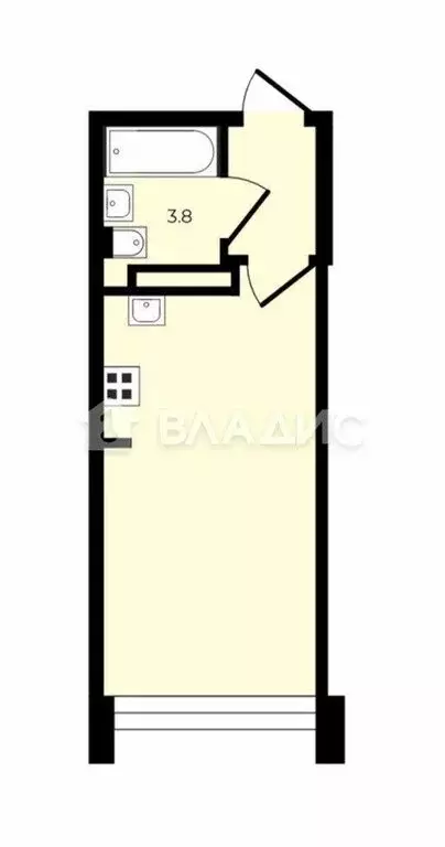 Квартира-студия: Ломоносов, Михайловская улица, 51 (23.3 м) - Фото 1