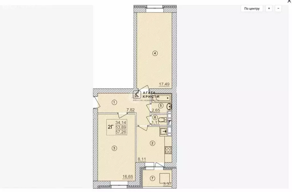 2-комнатная квартира: Павловский Посад, Южная улица, 7 (55 м) - Фото 1