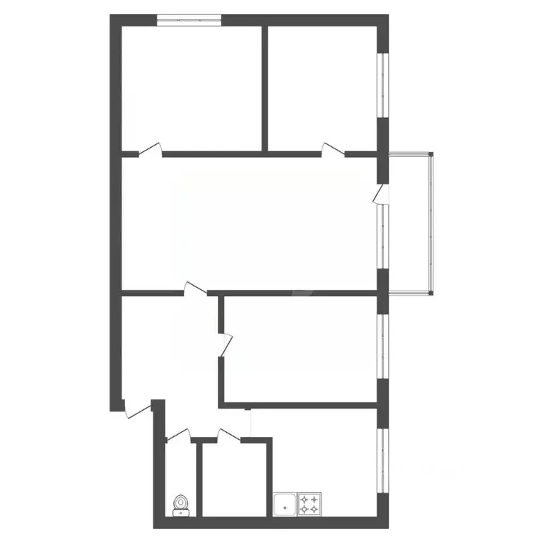 4-к кв. Амурская область, Благовещенск ул. Чайковского, 207/9 (58.3 м) - Фото 1