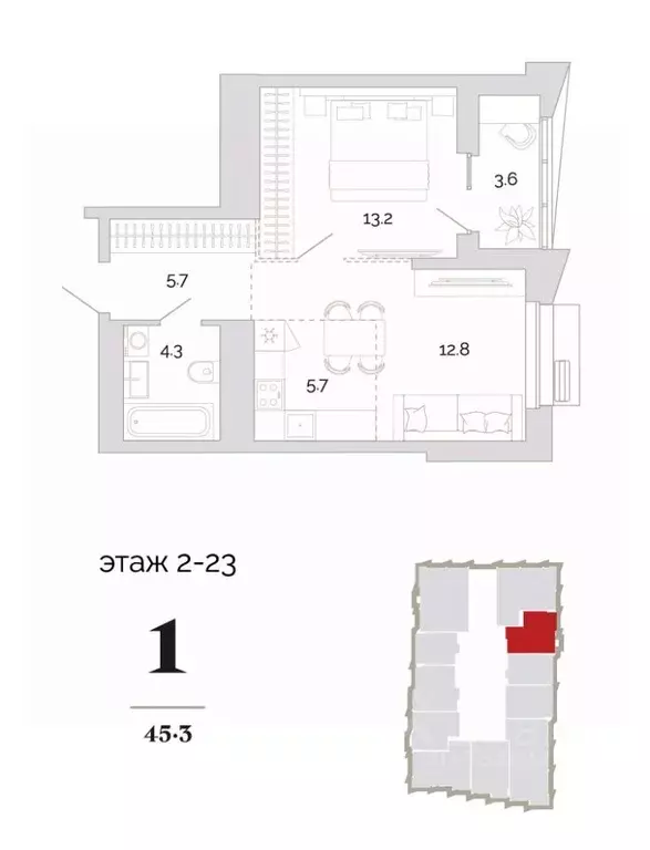 1-к кв. Пензенская область, Пенза проезд 2-й Свердлова, 4 (45.3 м) - Фото 0