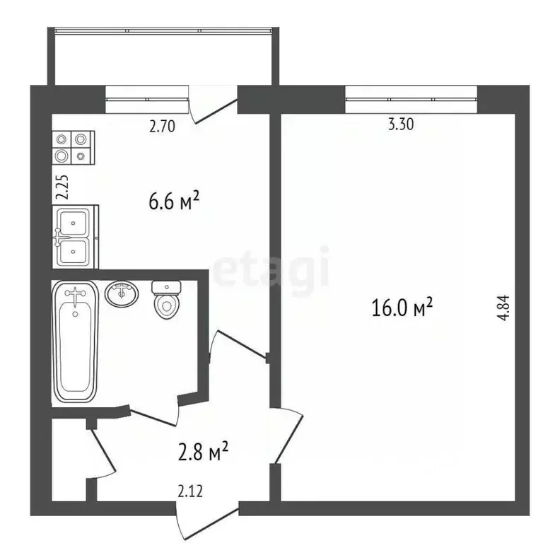 1-к кв. Удмуртия, Ижевск ул. Карла Маркса, 124 (28.3 м) - Фото 1