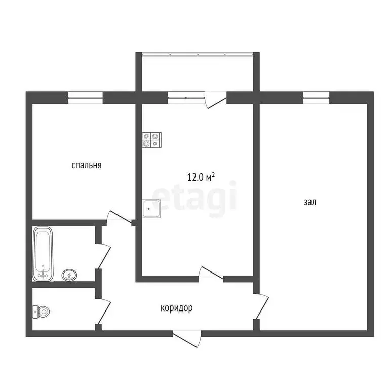 2-комнатная квартира: Усинск, Комсомольская улица, 13 (55.3 м) - Фото 1