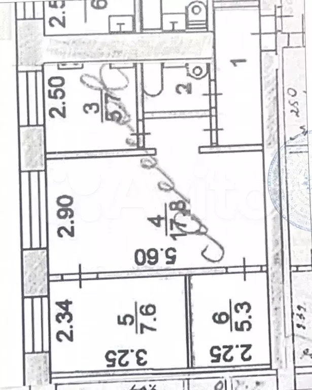 3-к. квартира, 44,1 м, 2/5 эт. - Фото 0