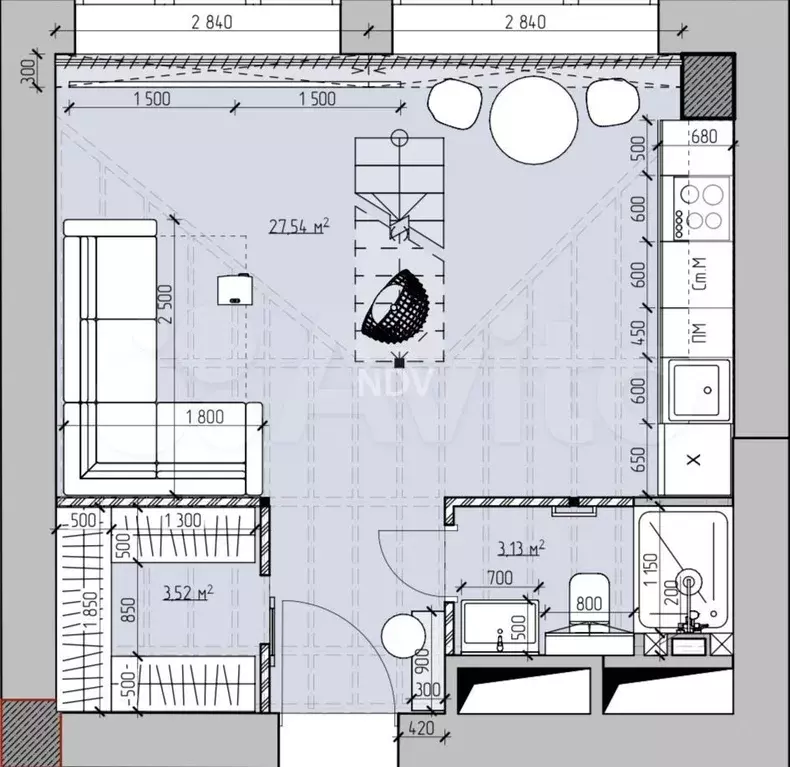 2-к. квартира, 59 м, 4/6 эт. - Фото 0