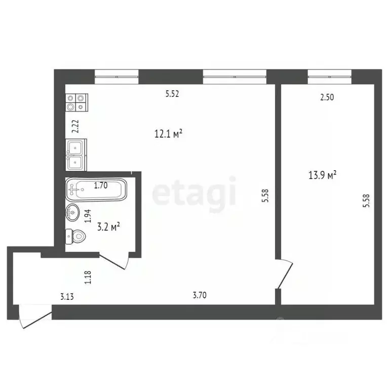 2-к кв. Саратовская область, Балашов ул. Энтузиастов, 12 (44.8 м) - Фото 1