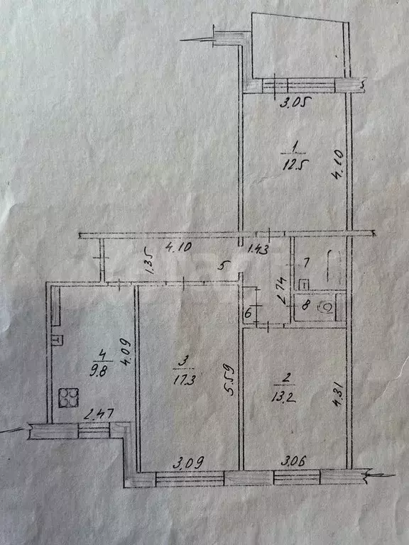 3-к. квартира, 65,9 м, 7/10 эт. - Фото 0
