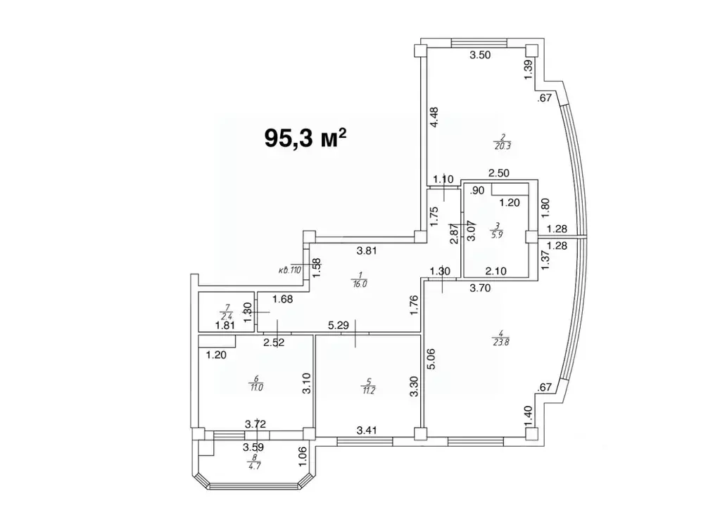 3-к кв. Ставропольский край, Ессентуки ул. Шмидта, 82 (95.3 м) - Фото 1