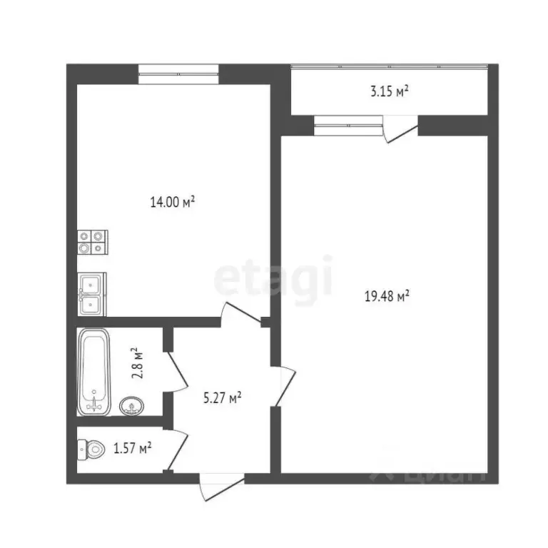 1-к кв. Тюменская область, Тюмень 6-й мкр, ул. Валерии Гнаровской, ... - Фото 2