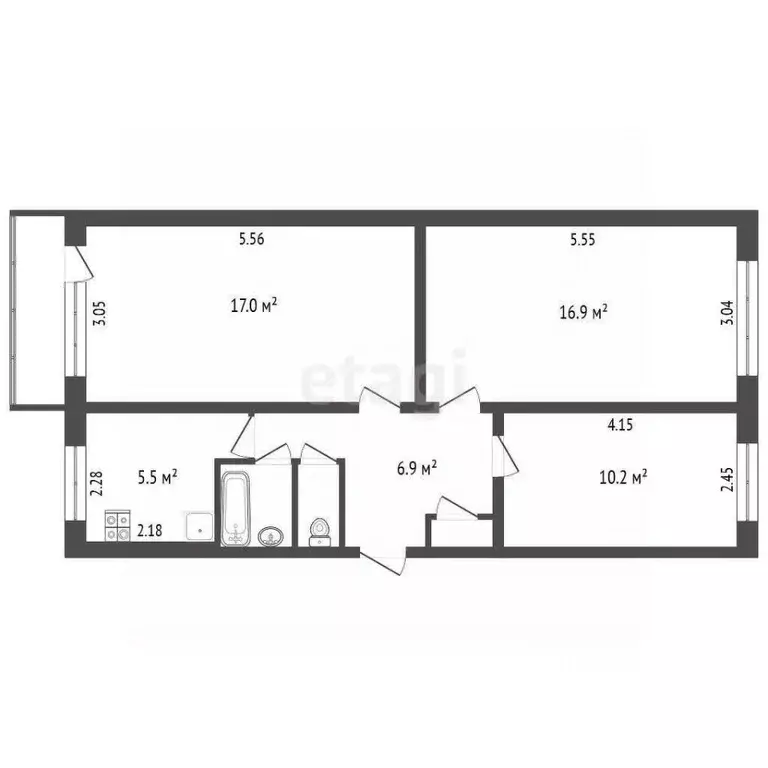 3-к кв. Архангельская область, Новодвинск ул. Ударников, 13 (61.2 м) - Фото 1