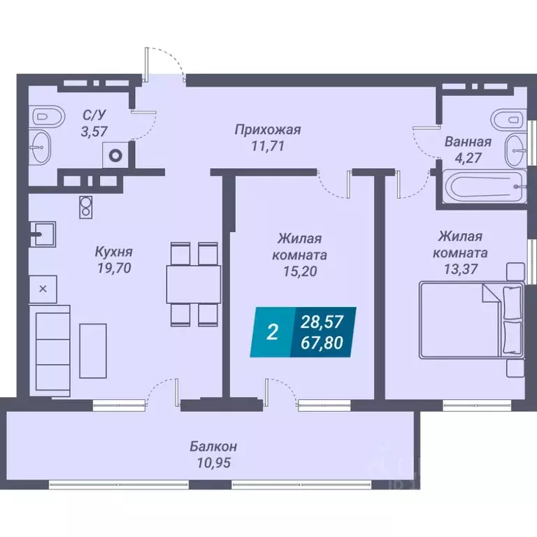 2-к кв. Новосибирская область, Новосибирск ул. Королева, 19 (78.75 м) - Фото 0