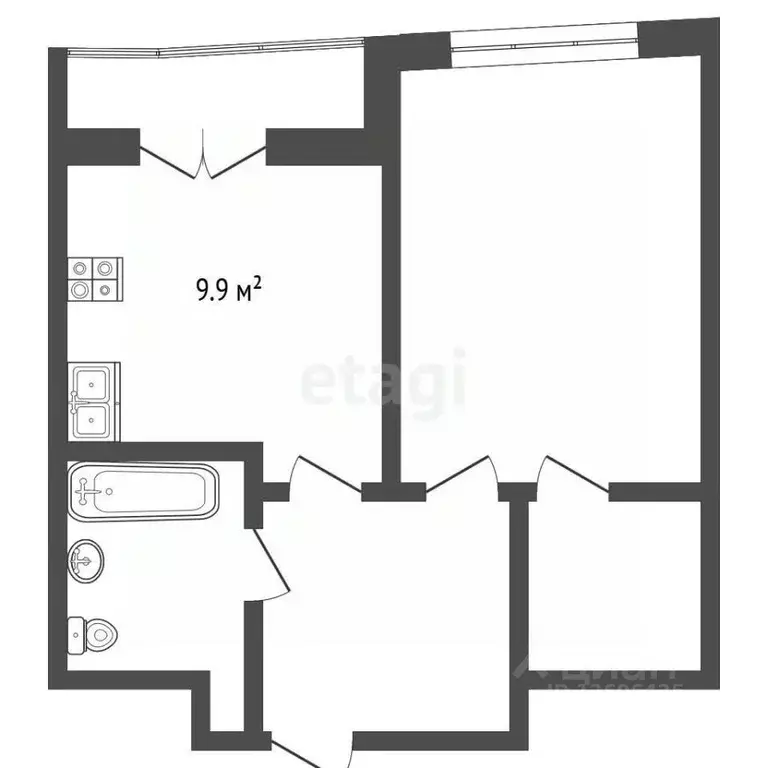 1-к кв. Московская область, Химки Ленинский просп., 24 (37.9 м) - Фото 2