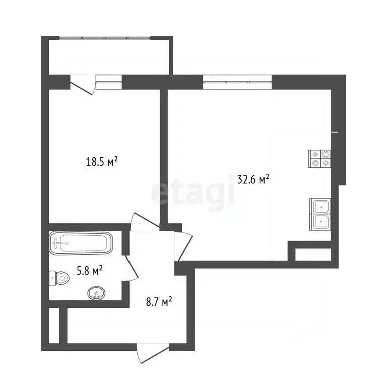1-к кв. Тюменская область, Тюмень ул. Максима Горького, 42А (67.1 м) - Фото 2
