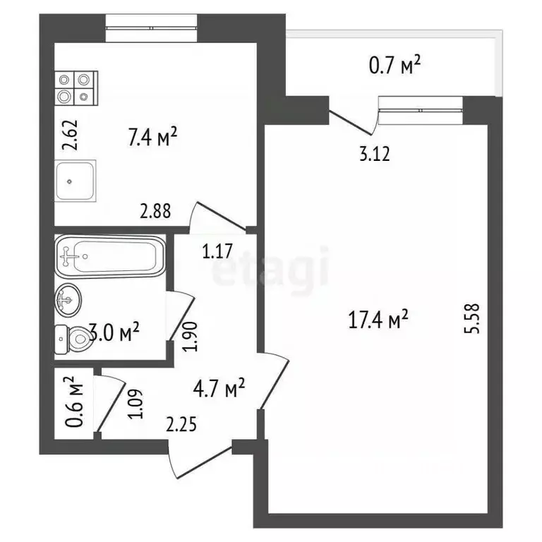 1-к кв. Забайкальский край, Чита 6-й мкр, 6 (33.1 м) - Фото 2