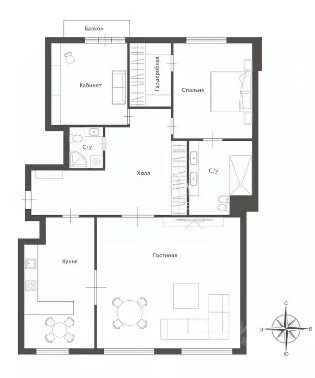 3-к кв. Москва Рочдельская ул., 12С1 (145.0 м) - Фото 1