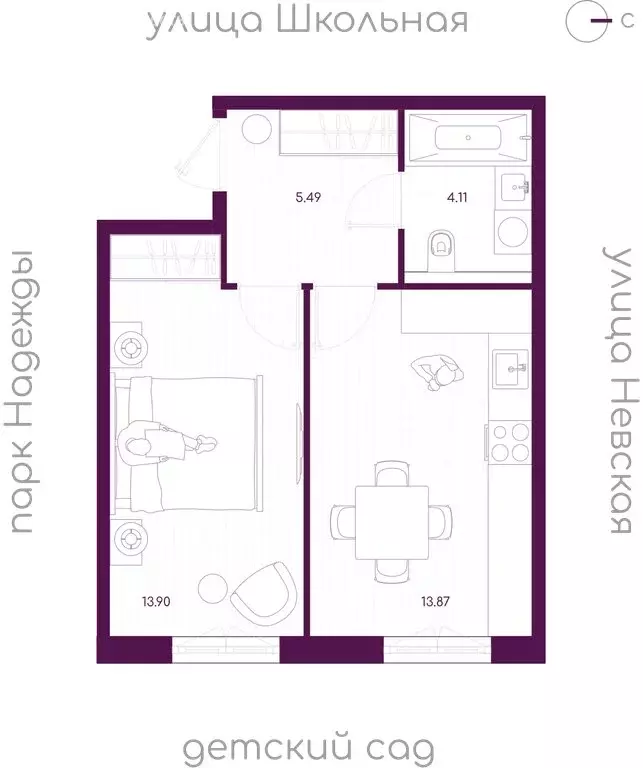 1-комнатная квартира: городской посёлок Дубровка, Школьная улица ... - Фото 1