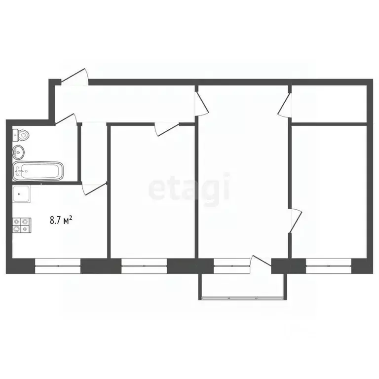 3-к кв. Ярославская область, Ярославль ул. Комарова, 16/10 (61.5 м) - Фото 2