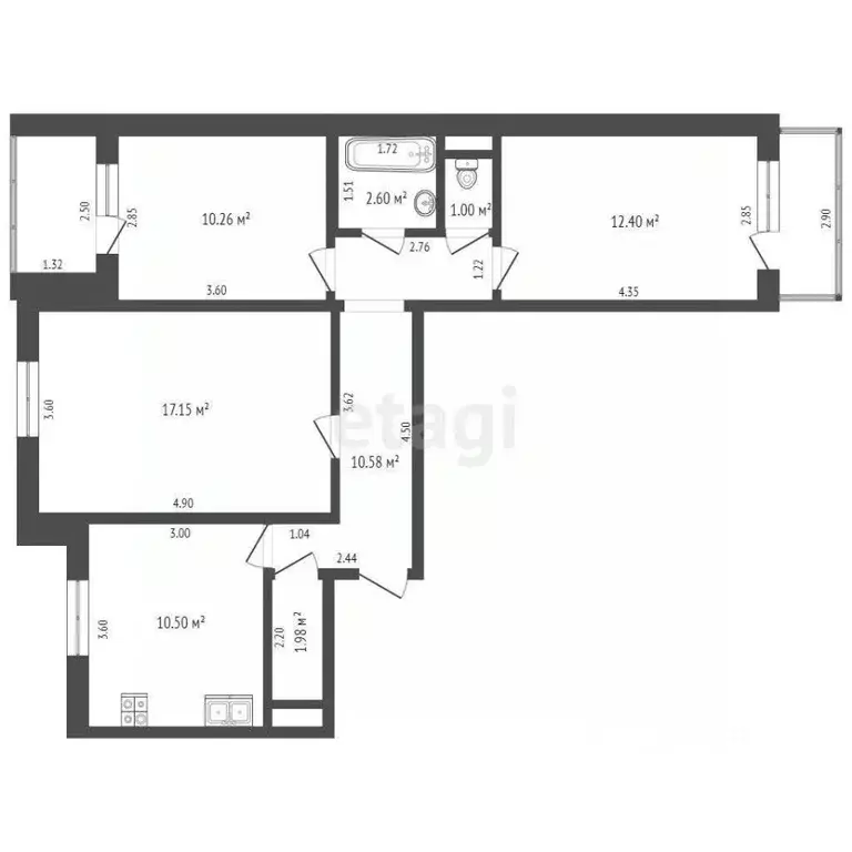 3-к кв. Ульяновская область, Ульяновск просп. Академика Филатова, 12 ... - Фото 1