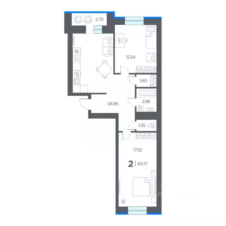 2-к кв. Рязанская область, Рязанский район, Дядьковское с/пос, с. ... - Фото 1