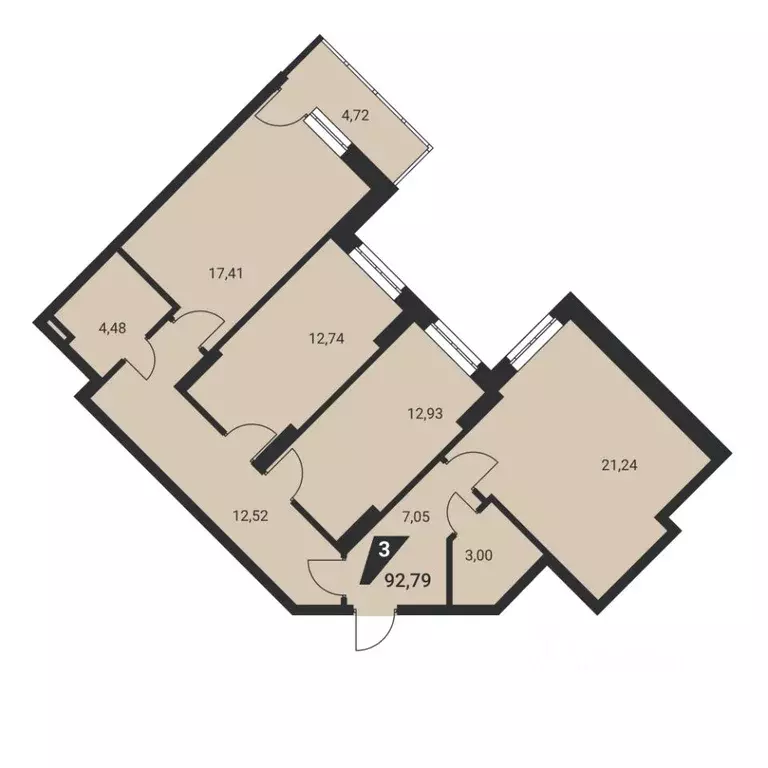 3-к кв. Свердловская область, Екатеринбург ул. Громова, 26 (92.79 м) - Фото 1