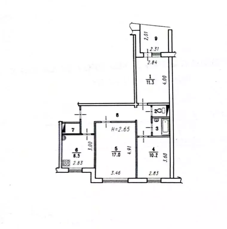 3-комнатная квартира: Омск, улица СибНИИСХоз, 6 (62.3 м) - Фото 2
