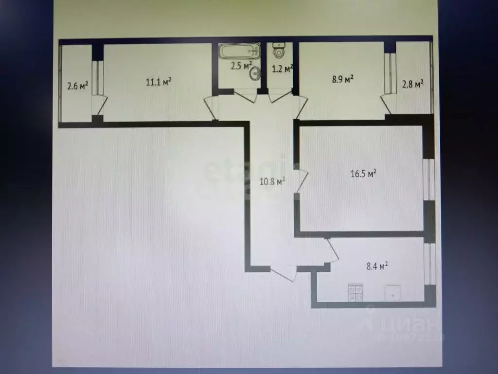 3-к кв. Башкортостан, Стерлитамак ул. Сакко и Ванцетти, 63 (61.2 м) - Фото 2