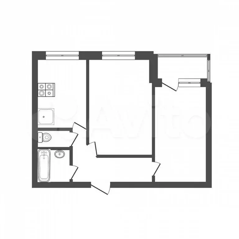 2-к. квартира, 50,1 м, 2/9 эт. - Фото 0