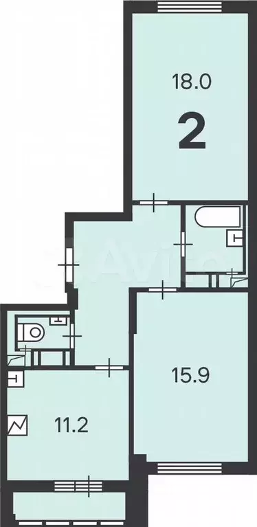 Аукцион: 2-к. квартира, 60,2 м, 3/14 эт. - Фото 0