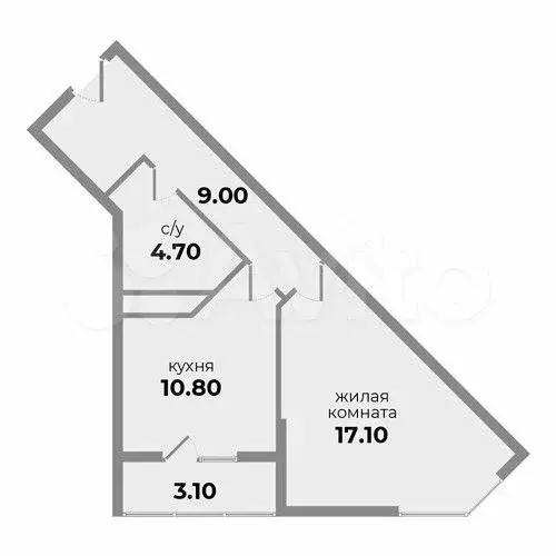 1-к. квартира, 41,6 м, 7/9 эт. - Фото 1