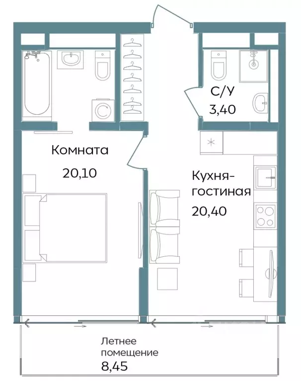 2-к кв. Крым, Саки ул. Морская (52.35 м) - Фото 0