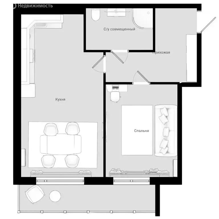 1-комнатная квартира: Дербент, ЖК Аль-Бейт Парк (56.08 м) - Фото 1