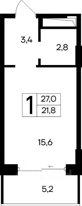 1-к кв. Крым, Евпатория Курортный кв-л,  (27.0 м) - Фото 1